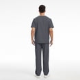 thumbnail image 5 of Homeyce Scrubs for Men Set V Neck Top and Scrub Pants Set Stretch Nursing Uniform Casual Workwear Scrubs with Pockets,Gray L, 5 of 6