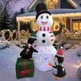 thumbnail image 4 of Christmas Inflatable Snowman with Penguins & Rotating Stage - 6FT Outdoor LED Lighted Display with Gift Boxes, Yard Blow Up Decor for Xmas Party, Garden, Lawn, 4 of 5