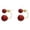 Red, variant on Double Ball Jacket Earrings for Women Front Back 2 in 1 Stud Earrings Pearl Ball with Adjustable Gold Sleeves Pearls Earmuffs