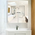 thumbnail image 4 of Topbuy Double Door White Storage Cabinet Wall Mounted Bathroom Mirrored Organizer w/ Shelves, 4 of 7