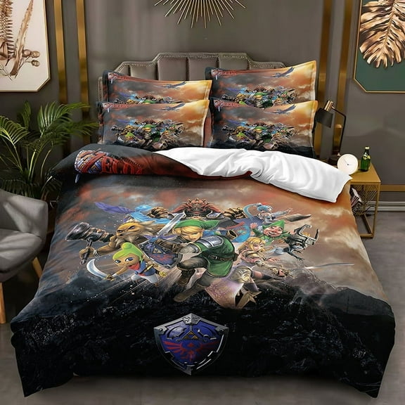 The Legend of Zelda Bedding Comforter Cover Set for Girls and boys, Soft, Breathable, Fade Resistant 3 Piece- includes 1 The Legend of Zelda Comforter Cover and 2 Pillowcase