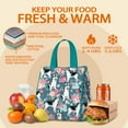 thumbnail image 5 of Husky Dog Flower Floral Insulated Lunch Bag for Women & Adults,Large Portable Soft Cooler Lunch Bag,Thermal Food Storage Tote with Pearl Cotton,8.66L,8.75x5.75x9.5 Inch, 5 of 6