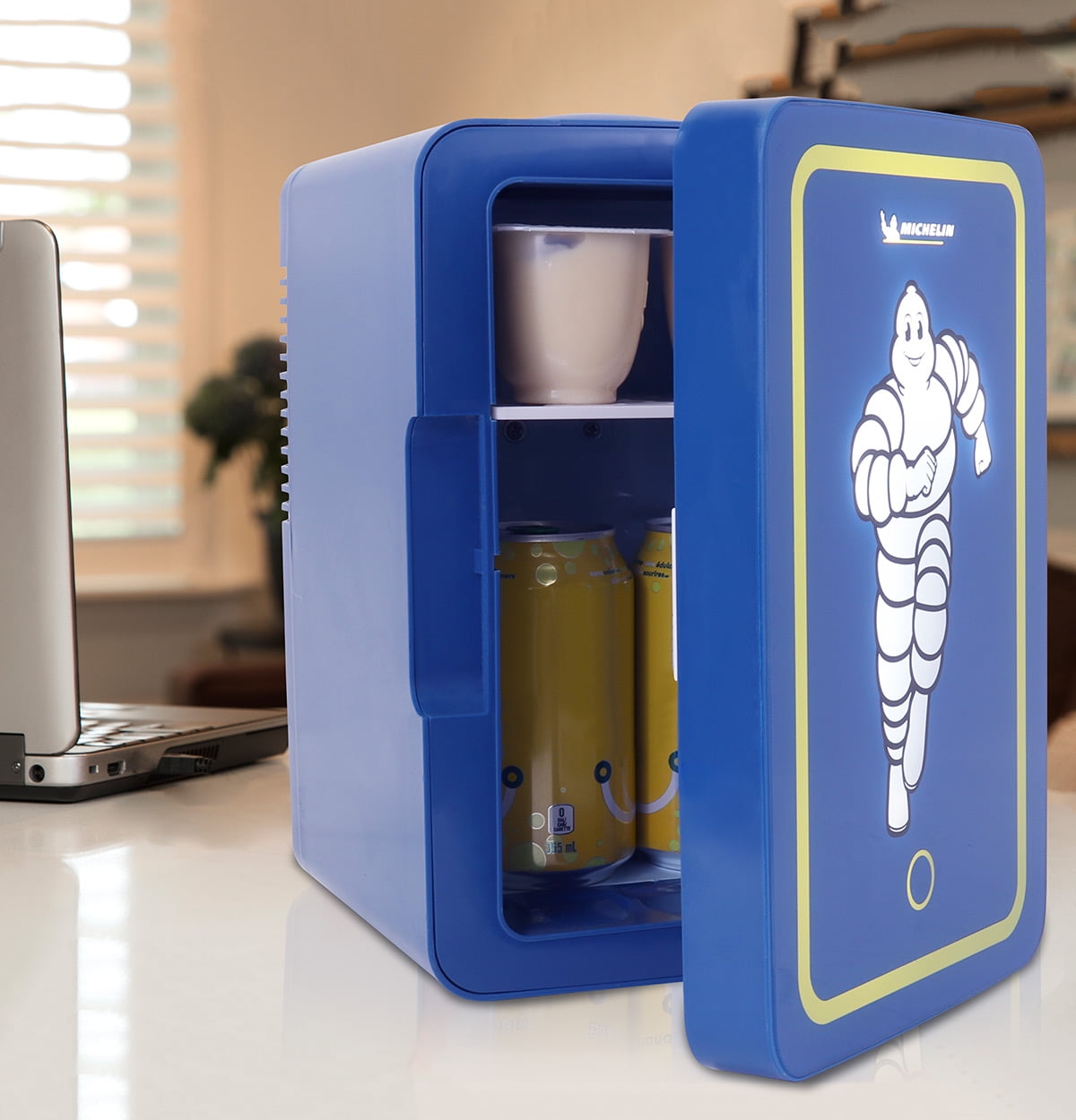 Michelin 6L Portable Mini Fridge w/ LED Light, 12V 110V 6 Can Cooler