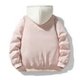 thumbnail image 4 of safuny Thick Long Sleeve Hooded Coat Fake Two-piece Breathable Soft Fabric Casual Standout Fashion Outerwear Ideal for Outdoor Daily Wear Pink XXL, 4 of 4