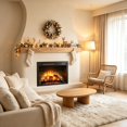 thumbnail image 3 of 28" Electric Fireplace Insert Heater with Infra Red Remote and Sensitive Touch Button,Multicolored Flames,Fireplace with Double Safety Protection Device,Antique Black, 3 of 9