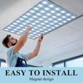 thumbnail image 6 of Blue White Plaid Fluorescent Light Covers, Gradient Geometric Buffalo Checkered Magnetic Light Covers for Ceiling Lights, Fluorescent Ceiling Shade Filters for Classroom Bedroom Office 4x2Ft x 3PCS, 6 of 8