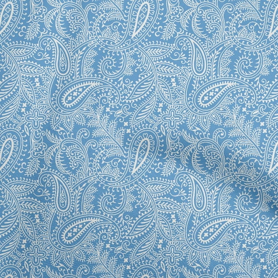 oneOone Polyester Lycra Light Blue Fabric Block Fabric For Sewing Printed Craft Fabric By The Yard 56 Inch Wide