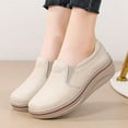 thumbnail image 5 of Women's Slip On Loafer Leather Comfort Casual Platform Shoes, 5 of 8