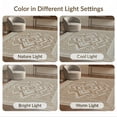 thumbnail image 7 of ODIKA 6'x9' Washable Area Rug Boho Farmhouse Mosaic Minimalist Frieze Seagrass Herringbone Refined Structured for Queen Size Bedroom, Under Bed, Master Suite, Easy Care, Non-Shedding, 7 of 7