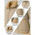 thumbnail image 5 of Womens Winter Insulated Puffer Jacket Water-Repellant Cozy Sherpa Trim Beige-XXL, 5 of 9