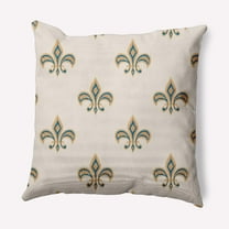 Simply Daisy 16" x 16" Fleur de Lis Decorative Throw Pillow, Autumn Blue