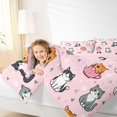 thumbnail image 3 of Manfei Kawaii Teacup Cat Twin Comforter Sets, Triangle Abstract Bedding Set, Pink, Pink Reversible, 2-Piece, 1 Comforter and 1 Pillowcase, 3 of 7