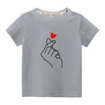 thumbnail image 2 of LSLJS T-Shirt à Manches Courtes à Col Rond pour Filles T-Shirts en Coton de Sport pour Enfants Mode Mignon T-Shirt Imprimé de la Saint-Valentin Haut à Manches Courtes Cadeaux pour Enfants, 2 of 4