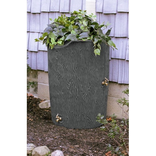 Good Ideas Impressions Bark 50 Gallon Rain Saver - Dark Granite