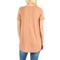 thumbnail image 4 of Women & Plus Short Sleeve V Neck Round Hem Relaxed Fit Casual Tee Shirt Top, 4 of 5