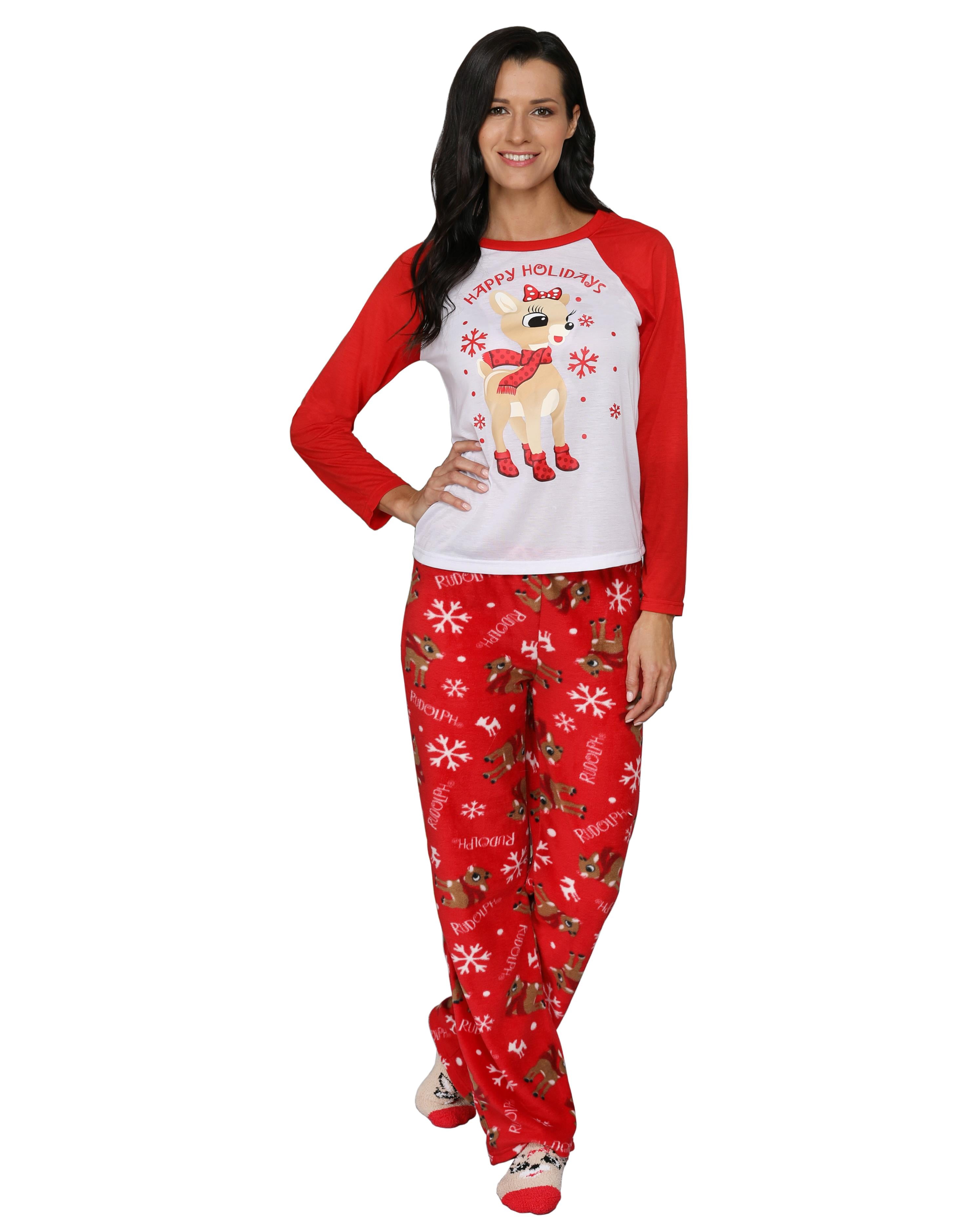 Rudolph The Red-Nosed Reindeer Santa's Helper Flannel Pajama Set 