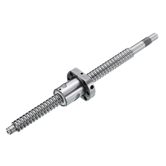 Uxcell BallScrew SFU1605 (Dia 16mm, 5mm, Length 280mm) with Ball Screw Nut Standard End Machining for BK/BF12 CNC Machine Parts