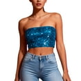 thumbnail image 2 of EaskTriop Sequin Strapless Tube Top for Women, Sparkly Bandeau Bra Cropped Tank Top Shiny Glitter Party Clubwear Comfortable Bralette, 2 of 6