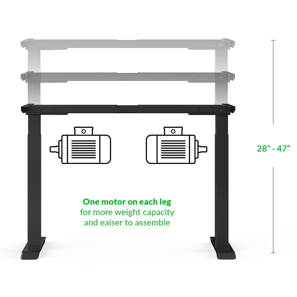 AdvanceUp  Dual Motor Adjustable Electric Stand Up Office Desk Frame, with USB