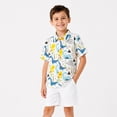 thumbnail image 3 of LittleSpring Little Boys Button Down Shirt Short Sleeve Beach Shirt Casual Summer Hawaiian Cute Cartoon Graffiti Size 6, 3 of 6