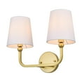 thumbnail image 6 of Living District Colson 2-Light Metal & Fabric Bath Sconce in Brass/White, 6 of 6