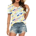thumbnail image 3 of WUJINXIA Women's Blouses Summer Short Sleeve Shirts Casual Pleated Floral Tops, 3 of 7