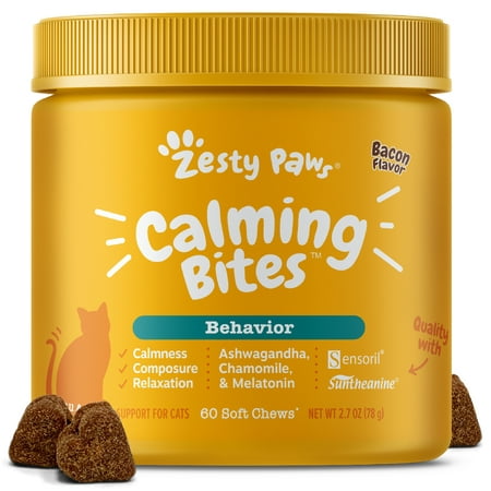 UPC: 0810030590538 | Zesty Paws Calming Bites™ for Cats  Bacon Flavor  60 Count