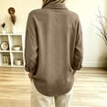 thumbnail image 5 of VBVC Women's Cotton Linen Henley Shirts , Ladies' Collared Long Sleeve Casual Blouses , Loose Fit Button Down Tunic Tops For Women, Brown , S-3XL, 5 of 6