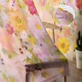 thumbnail image 5 of Spring Floral Semi Sheer Curtains 72 Inch Length 2 Panels Set, Watercolor Elegant Summer Flowers Botanical Sheer Kitchen Curtain Privacy Voile Window Curtain for Living Room Bedroom Rod Pocket Drapes, 5 of 7