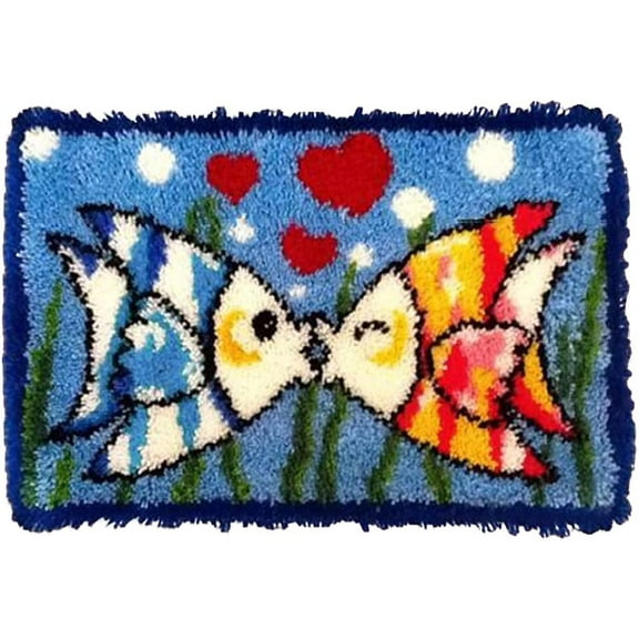 Latch Hook Kits for Adults, Tulip Oil Painting 20X15Inch, DIY Latch Hook Rug Kit 58X38CM, Home Carpet Rug Making Kit, Cross Stitch Embroidery Kits Needlework Crafts Rug for Home Decor