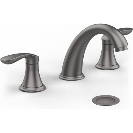 

Bathroom Sink Faucet Faucet for Bathroom Sink Widespread Gun Grey Bathroom Faucet 3 Hole with Stainless Steel Pop Up Drain and cUPC Lead-Free Hose - (Gun Grey)