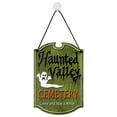 thumbnail image 3 of Herrnalise Halloween Pumpkin Witch Ghost Door Sign Hanging Sign in The Wooden Round Wall Sign Halloween Front Door Sign Halloween Door Decorations for Home Outdoor Indoor Decor, 3 of 8