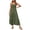 Army Green, variant on Summer Dresses for Women Smocked Square Neck Spaghetti Strap Comfy Flowy Dresses A Line Ruffle Casual Sundresses Saffron L