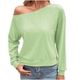 thumbnail image 1 of Pompotops Haut d'Automne pour Femme Décontracté Uni à Col Asymétrique Blouses à Manches Longues Haut à Manches Longues à Col Asymétrique Blouses en Solde, 1 of 8