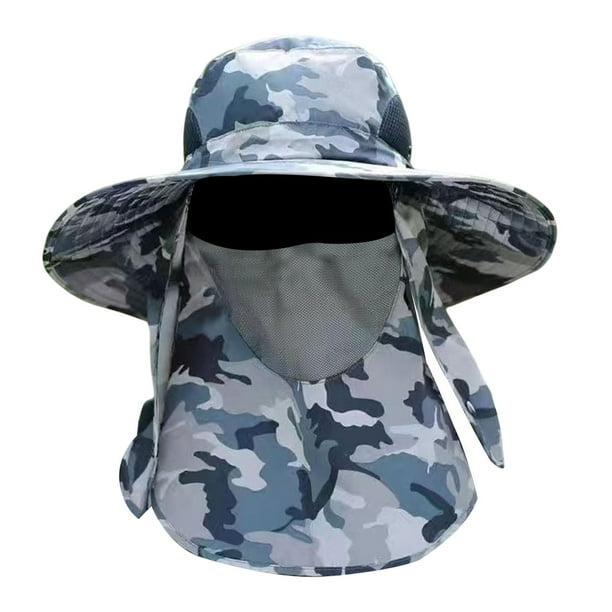 Lijie Bucket Hat Lightweight Breathable Visor Wide Brim with Detachable  Face Neck Flap Green Multi