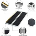 thumbnail image 3 of 4FT Portable Wheelchair Ramp 4', Non-Slip Aluminum Folding Handicap Ramp, Door Threshold Wheelchair Ramps for 4-12 Inch Steps, 600 LBS Capacity Wheel Chair Doorways Ramp for Home Steps, Scooter Ramp, 3 of 8