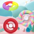 thumbnail image 3 of Round Grip Ring Toy Color Silicone Stress Decompression Fingertip For Kids Sensory Bath Toys For 3~14 Year Old Boys Party Bulk Giveaway Items for Kids Alien Party for Kids Boy Party Age 5 Candy Party, 3 of 8