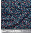 thumbnail image 1 of Soimoi Cotton Duck Fabric Leaves & Periwinkle Shirting Print Fabric by The Yard 56 Inch Wide, 1 of 1