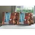 thumbnail image 6 of Ambesonne Christmas Throw Pillow Cover 4 Pack, Frozen Snowy House, 24", Red Blue, 6 of 7