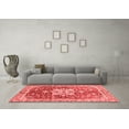 thumbnail image 3 of Ahgly Company Indoor Round Abstract Red Modern Area Rugs, 6' Round, 3 of 4