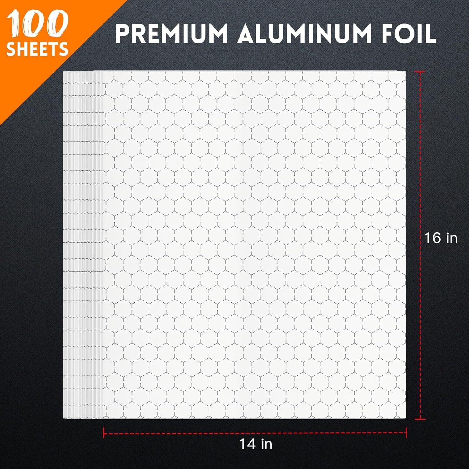 Pre-Cut Insulated Foil Sandwich Wrap Sheets Grease-Resistant for Hot Food (14" x 16",100 PCS)