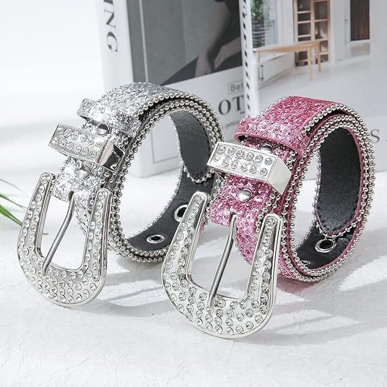 2483 Rhinestone Belt For Men Women, Vintage Cowgirl Sequin Diamond Bling Rhinestone Belt for Men Women, Vintage Cowgirl Sequin  main image 2