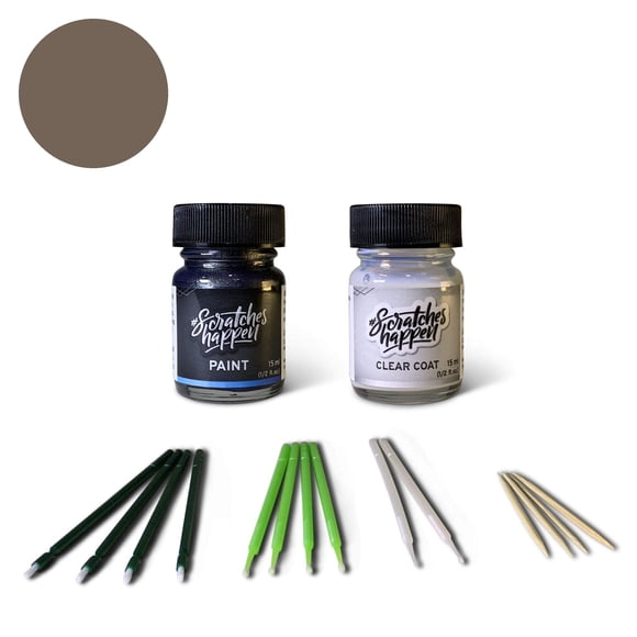 ScratchesHappen Exact-Match Touch Up Paint Kit - Stone Gray Metallic (D1/M7393A/PN4FG) for Ford - Essential (Paint + Clear Coat)