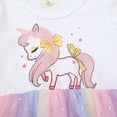 thumbnail image 5 of 2-7T Toddler Little Girls Long Sleeve Dress Kids Casual Party Tulle Tutu Unicorn Dresses, 5 of 8