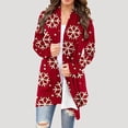 thumbnail image 2 of Hauts pour Femmes Manches Longues Mode Cardigan Imprimé de Noël, 2 of 6