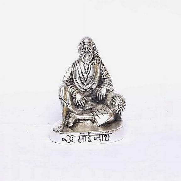 Shirdi Sai Baba Metal Statue,Sai Baba Idol Murti for Car Dashboard & Home,Office Decorative Showpiece Figurines,Religious Idol Gift Article
