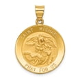 thumbnail image 1 of 14k Yellow Gold Saint Michael Medal Necklace Charm Pendant Religious Patron St, 1 of 6