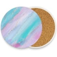 thumbnail image 2 of Coolnut Holographic Marble Textures Coasters for Drinks Set of 4, Absorbent Ceramic Drink Coaster with Cork Base for Wooden Coffee Table, Cool Housewarming Gift for Home Decor Gifts, 2 of 6
