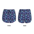 thumbnail image 5 of Lsque Blue Flower Skull Printed Women's Running Shorts with Liner Pockets,Elastic Quick Dry Workout Athletic Gym Yoga Shorts,Womens High Waist Shorts-XX-Large, 5 of 9