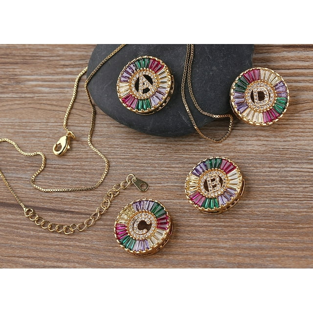 Collier Pendentif Alphabet A-Z Breloques Femme Chaîne Lettre Initiale
